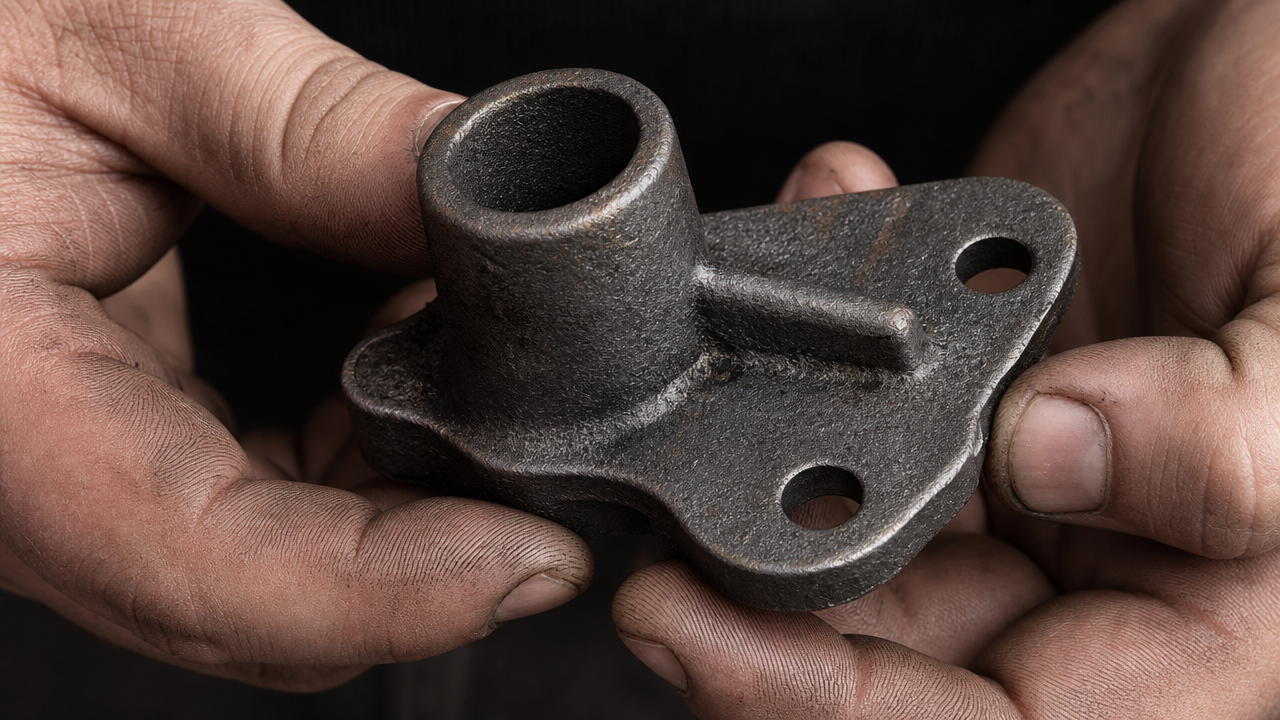 Close inspection of a finished cast part